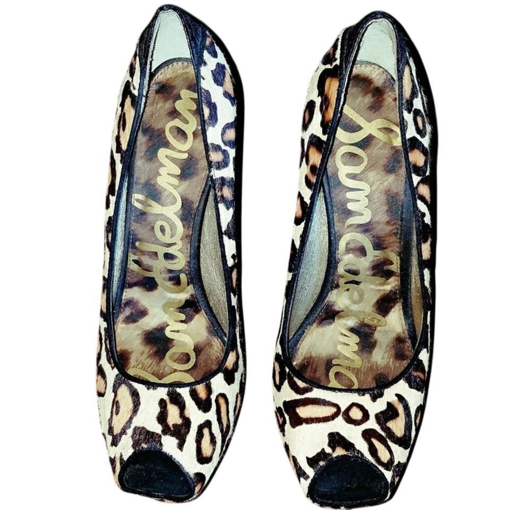 Sam Edelman cheetah‎ print platform stilettos sz 8